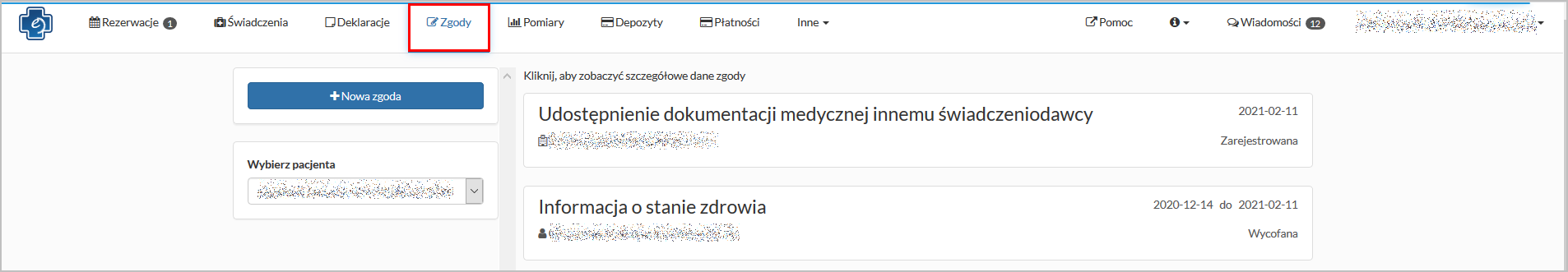 Okno "Zgody"